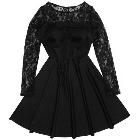 czarna-sukienka-rozkloszowana-z-koronka-95_4 Czarna sukienka rozkloszowana z koronką