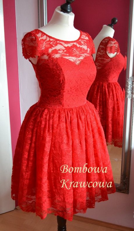 czerwona-koronkowa-rozkloszowana-sukienka-65_9 Czerwona koronkowa rozkloszowana sukienka