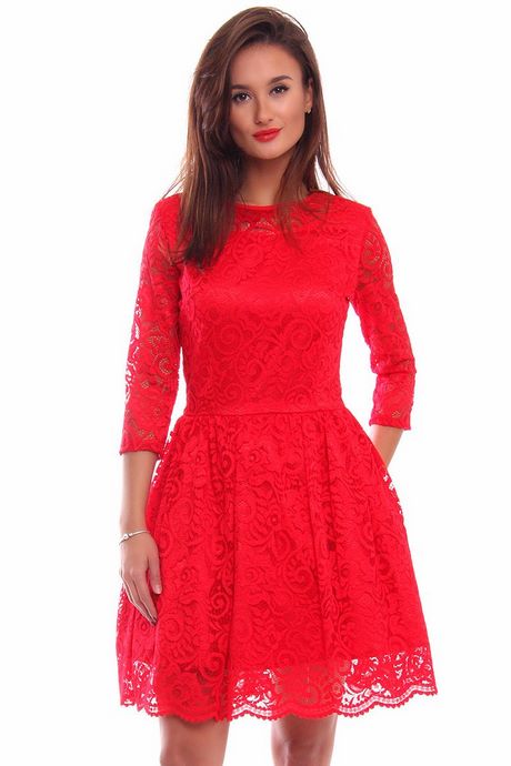 czerwona-sukienka-rozkloszowana-koronka-44_12 Czerwona sukienka rozkloszowana koronka
