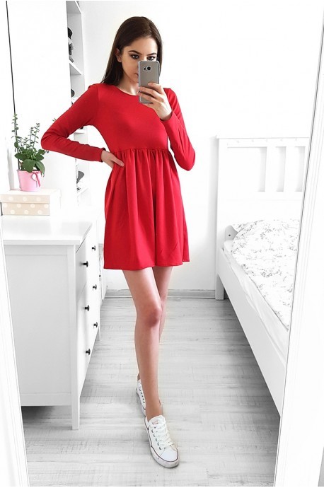 czerwone-sukienki-z-dlugim-rekawem-97_5 Czerwone sukienki z długim rękawem