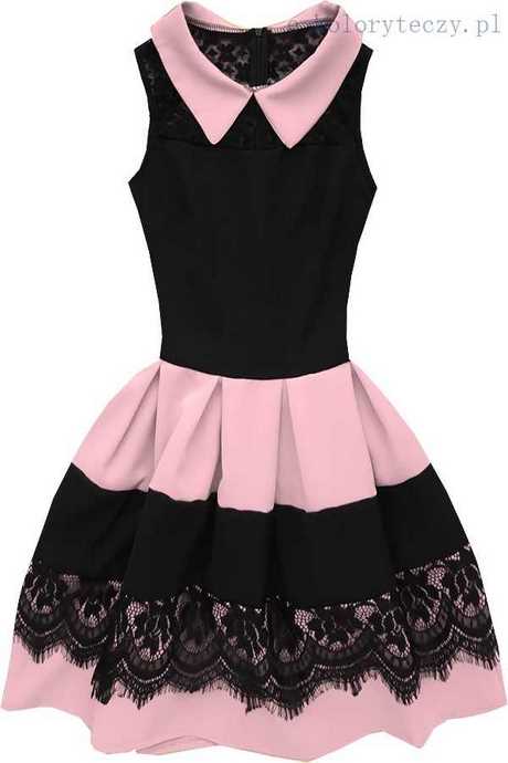sukienka-czarno-rozowa-38_19 Sukienka czarno rozowa