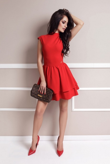 sukienki-czerwone-eleganckie-80 Sukienki czerwone eleganckie