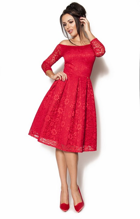 czerwona-sukienka-za-kolano-32 Czerwona sukienka za kolano