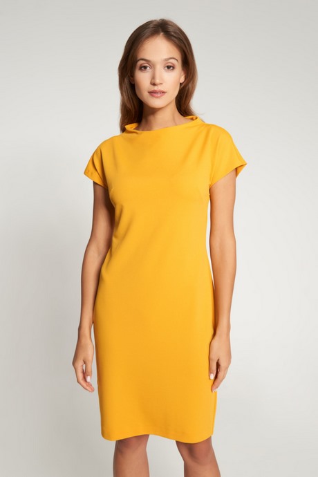 prosta-zolta-sukienka-77 Prosta żółta sukienka