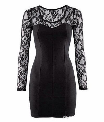 czarna-sukienka-z-koronkowymi-rkawami-39 Czarna sukienka z koronkowymi rękawami