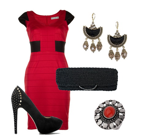 czerwona-sukienka-stylizacje-33_4 Czerwona sukienka stylizacje