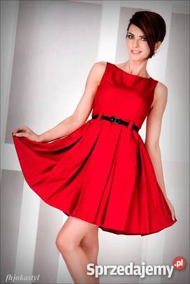 czerwona-sukienka-z-czarnym-paskiem-63_13 Czerwona sukienka z czarnym paskiem
