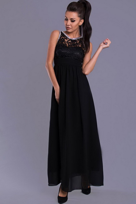 duga-czarna-suknia-wieczorowa-25 Długa czarna suknia wieczorowa