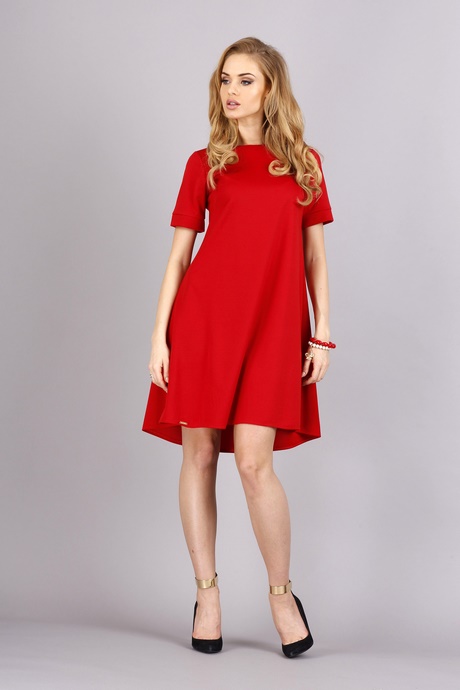 czerwona-sukienka-trapezowa-19 Czerwona sukienka trapezowa