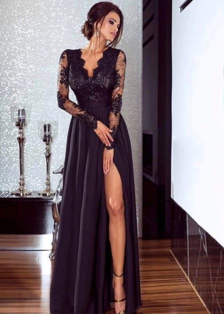 dlugie-czarne-suknie-wieczorowe-62 Długie czarne suknie wieczorowe