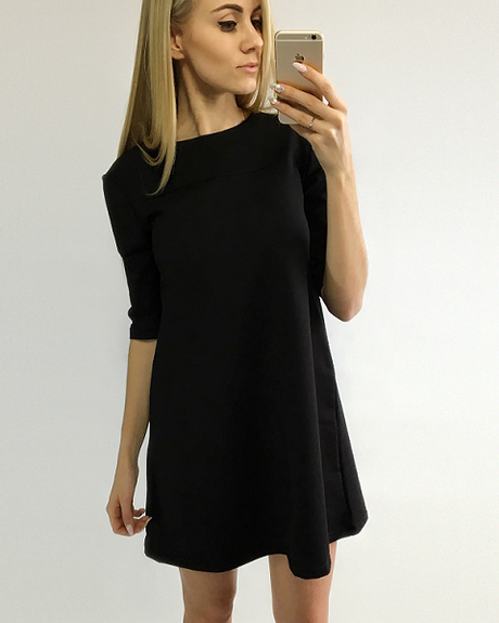 czarne-proste-sukienki-43 Czarne proste sukienki