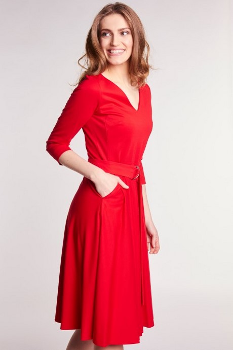 czerwona-sukienka-do-kolan-97_11 Czerwona sukienka do kolan