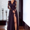 Czarna długa koronkowa sukienka