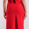 Czerwona długa sukienka z rozporkiem