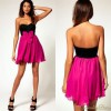 Różowo czarna sukienka