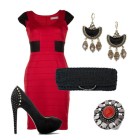Stylizacje czerwona sukienka